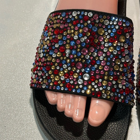Colorful Rhinestone Slide Sandals - Picture 3 of 5